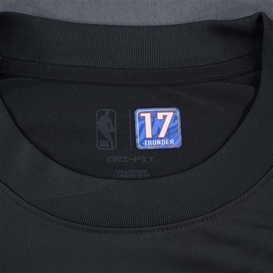 Aleksej Pokusevski - Oklahoma City Thunder - Game-Issued City Edition Long-Sleeved Shooting Shirt  - 2022-23 NBA Season
