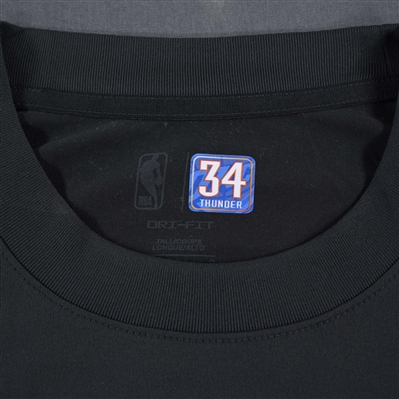 Kenrich Williams - Oklahoma City Thunder - Game-Issued City Edition Long-Sleeved Shooting Shirt  - 2022-23 NBA Season