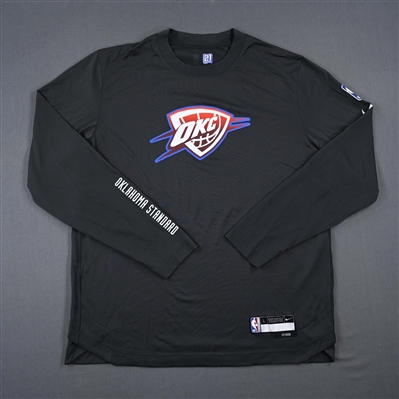 Aaron Wiggins - Oklahoma City Thunder - Game-Issued City Edition Long-Sleeved Shooting Shirt  - 2022-23 NBA Season