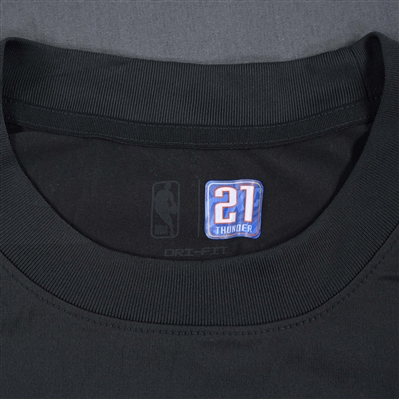 Aaron Wiggins - Oklahoma City Thunder - Game-Issued City Edition Long-Sleeved Shooting Shirt  - 2022-23 NBA Season