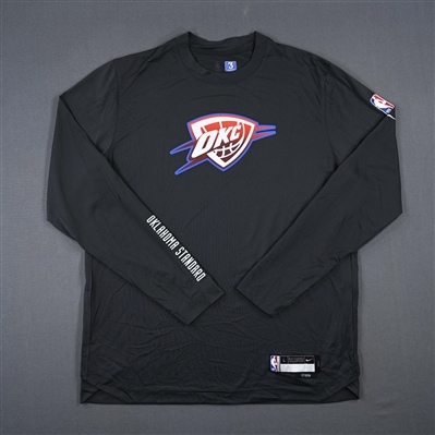 Josh Giddey - Oklahoma City Thunder - Game-Issued City Edition Long-Sleeved Shooting Shirt  - 2022-23 NBA Season