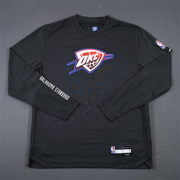 Lugentz Dort - Oklahoma City Thunder - Game-Issued City Edition Long-Sleeved Shooting Shirt  - 2022-23 NBA Season