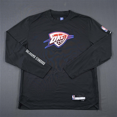 Lugentz Dort - Oklahoma City Thunder - Game-Issued City Edition Long-Sleeved Shooting Shirt  - 2022-23 NBA Season