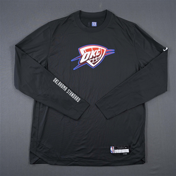 Ousmane Dieng - Oklahoma City Thunder - Game-Issued City Edition Long-Sleeved Shooting Shirt  - 2022-23 NBA Season