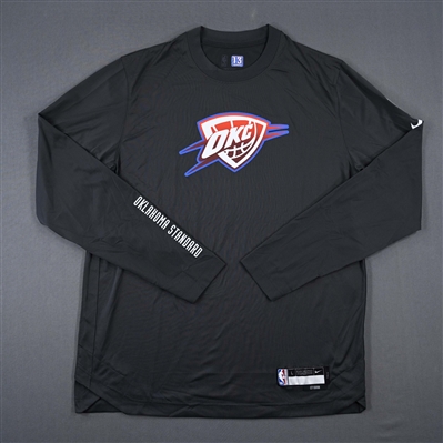 Ousmane Dieng - Oklahoma City Thunder - Game-Issued City Edition Long-Sleeved Shooting Shirt  - 2022-23 NBA Season