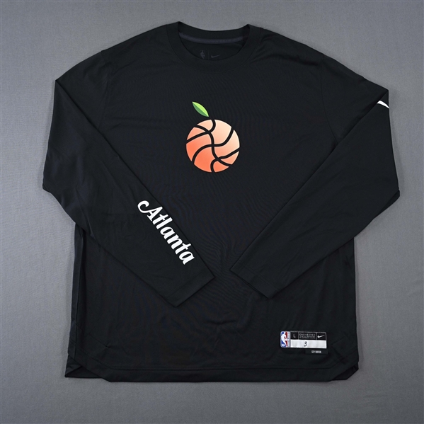 Aaron Holiday - Atlanta Hawks - Game-Issued City Edition Long-Sleeved Shooting Shirt  - 2022-23 NBA Season