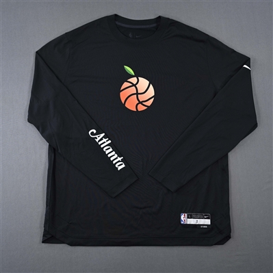 Aaron Holiday - Atlanta Hawks - Game-Issued City Edition Long-Sleeved Shooting Shirt  - 2022-23 NBA Season