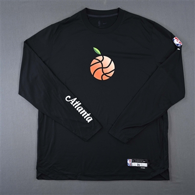 Bruno Fernando - Atlanta Hawks - Game-Issued City Edition Long-Sleeved Shooting Shirt  - 2022-23 NBA Season