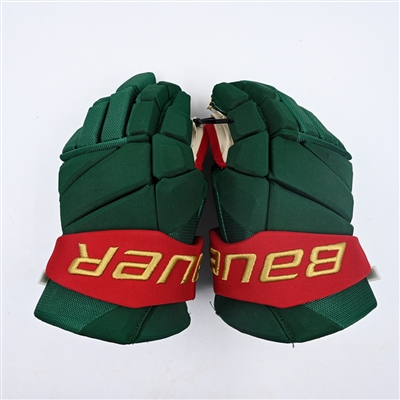 Brock Faber - Game-Issued Bauer Vapor Gloves 