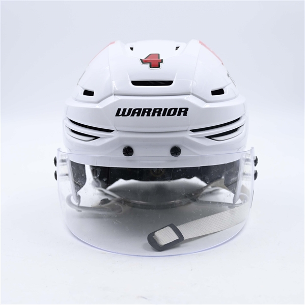 Jon Merrill - Game-Worn White, Warrior Helmet w/ Oakley Shield - 2023-24 NHL Season