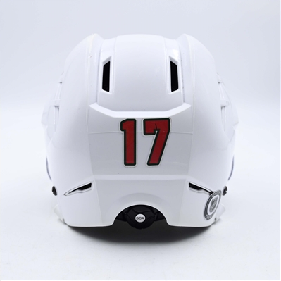 Marcus Foligno - Game-Worn White, Warrior Helmet w/Bauer Shield - 2023-24 NHL Season