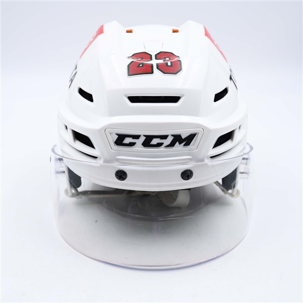 Marco Rossi - Game-Worn White, CCM Helmet w/ Shield - 2023-24 NHL Season