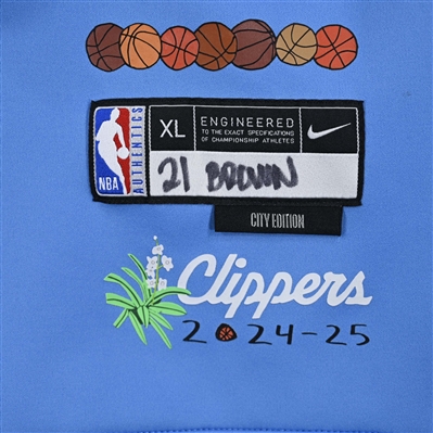Kobe Brown - Los Angeles Clippers - Game-Issued City Edition Jacket - 2024-25 NBA Season