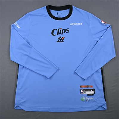 Nicolas Batum - Los Angeles Clippers - Game-Issued City Edition Long Sleeved Shooting Shirt - 2024-25 NBA Season
