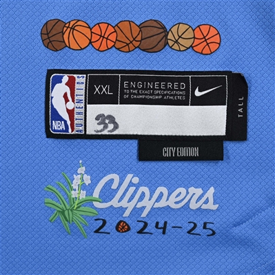 Nicolas Batum - Los Angeles Clippers - Game-Issued City Edition Long Sleeved Shooting Shirt - 2024-25 NBA Season