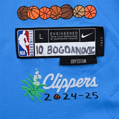 Bogdan Bogdanovic - Los Angeles Clippers - Game-Issued City Edition Long Sleeved Shooting Shirt - 2024-25 NBA Season
