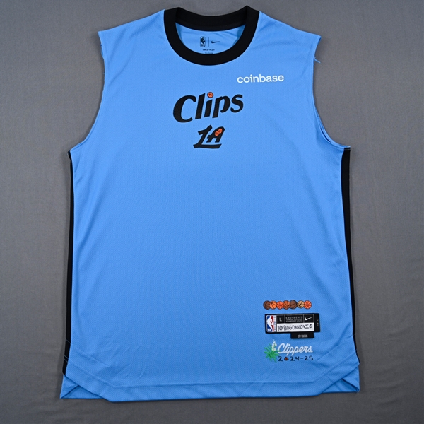 Bogdan Bogdanovic - Los Angeles Clippers - Game-Issued City Edition Sleeveless Shooting Shirt - 2024-25 NBA Season