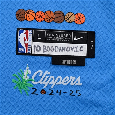 Bogdan Bogdanovic - Los Angeles Clippers - Game-Issued City Edition Sleeveless Shooting Shirt - 2024-25 NBA Season