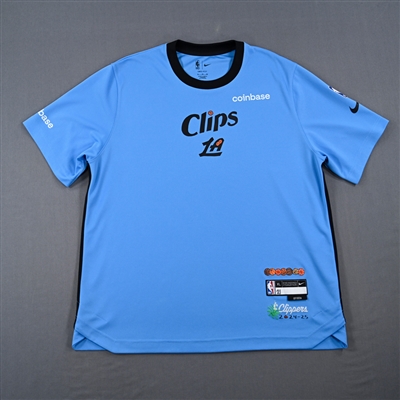 Kobe Brown - Los Angeles Clippers - Game-Issued City Edition Short Sleeved Shooting Shirt - 2024-25 NBA Season