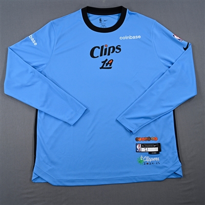 Kobe Brown - Los Angeles Clippers - Game-Issued City Edition Long Sleeved Shooting Shirt - 2024-25 NBA Season
