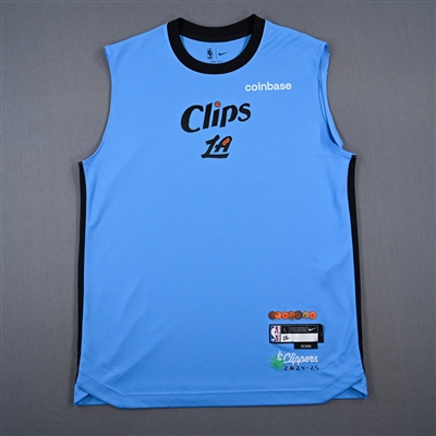 Cam Christie - Los Angeles Clippers - Game-Issued City Edition Sleeveless Shooting Shirt - 2024-25 NBA Season