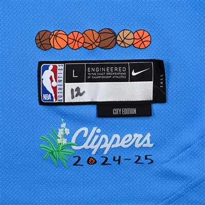 Cam Christie - Los Angeles Clippers - Game-Issued City Edition Sleeveless Shooting Shirt - 2024-25 NBA Season