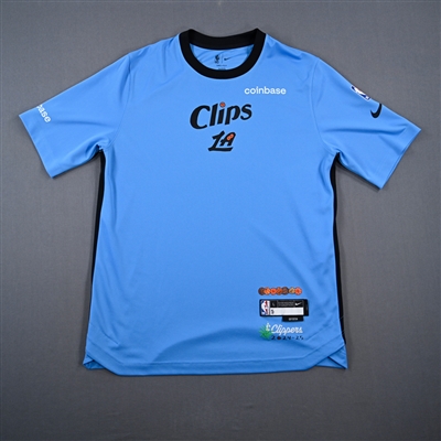 Amir Coffey - Los Angeles Clippers - Game-Issued City Edition Short Sleeved Shooting Shirt - 2024-25 NBA Season