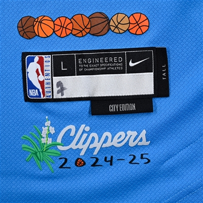 Amir Coffey - Los Angeles Clippers - Game-Issued City Edition Short Sleeved Shooting Shirt - 2024-25 NBA Season