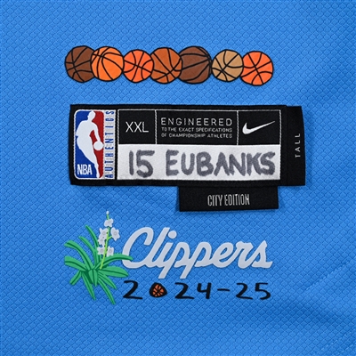 Drew Eubanks - Los Angeles Clippers - Game-Issued City Edition Sleeveless Shooting Shirt - 2024-25 NBA Season