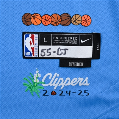 Derrick Jones Jr. - Los Angeles Clippers - Game-Issued City Edition Long Sleeved Shooting Shirt - 2024-25 NBA Season