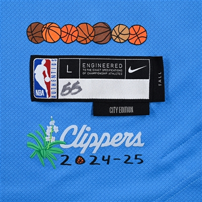 Derrick Jones Jr. - Los Angeles Clippers - Game-Issued City Edition Short Sleeved Shooting Shirt - 2024-25 NBA Season