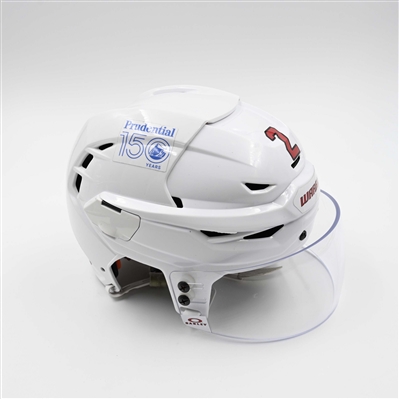 Brian Dumoulin - Game-Worn White, Warrior Helmet w/ Oakley Shield - 2024-25 NHL Regular Season and 2025 Stanley Cup Playoffs