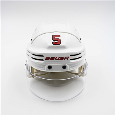 Brenden Dillon - Game-Worn White, Bauer Helmet w/ Bauer Shield - 2024-25 NHL Regular Season and 2025 Stanley Cup Playoffs