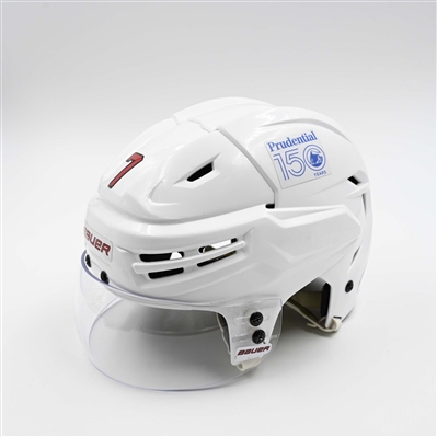 Dougie Hamilton - Game-Worn White, Bauer Helmet w/ Bauer Shield - 2024-25 NHL Regular Season and 2025 Stanley Cup Playoffs