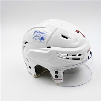 Dougie Hamilton - Game-Worn White, Bauer Helmet w/ Bauer Shield - 2024-25 NHL Regular Season and 2025 Stanley Cup Playoffs