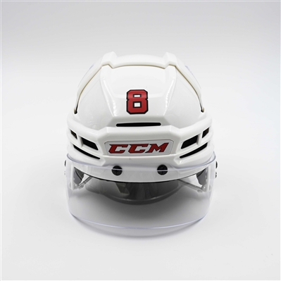 Johnathan Kovacevic - Game-Worn White, CCM Helmet w/ Oakley Shield - 2025 Stanley Cup Playoffs