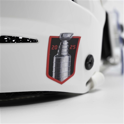 Johnathan Kovacevic - Game-Worn White, CCM Helmet w/ Oakley Shield - 2025 Stanley Cup Playoffs