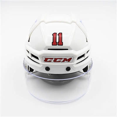 Stefan Noesen - Game-Worn White, CCM Helmet w/ Oakley Shield - 2024-25 NHL Regular Season and 2025 Stanley Cup Playoffs