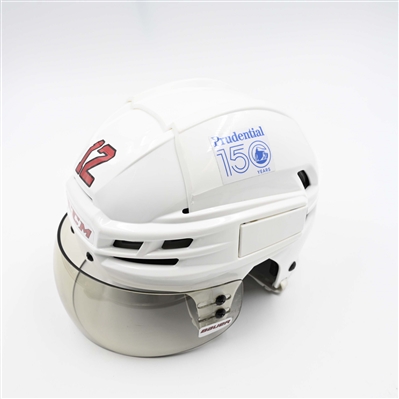 Cody Glass - Game-Worn White, CCM Helmet w/ Bauer Shield - 2024-25 NHL Regular Season and 2025 Stanley Cup Playoffs