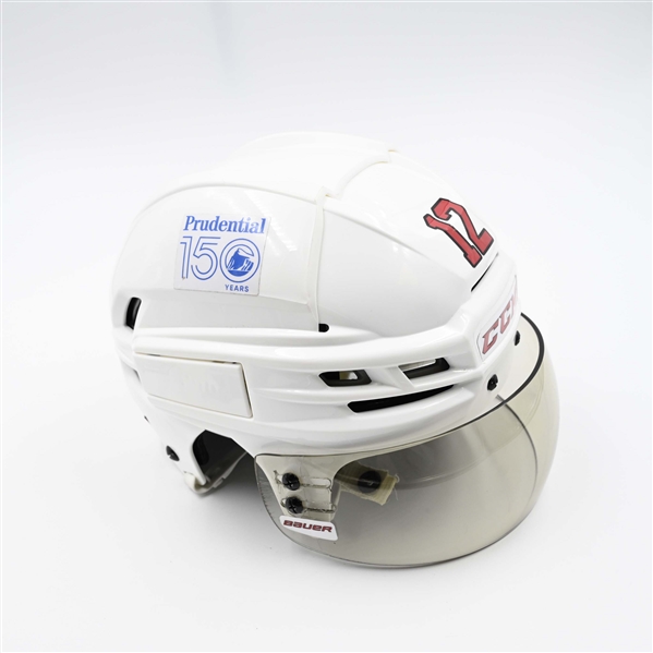Cody Glass - Game-Worn White, CCM Helmet w/ Bauer Shield - 2024-25 NHL Regular Season and 2025 Stanley Cup Playoffs