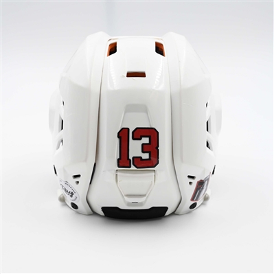 Nico Hischier - Game-Worn White, CCM Helmet w/ Oakley Shield - 2024-25 NHL Regular Season and 2025 Stanley Cup Playoffs