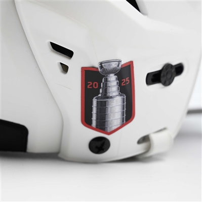 Nico Hischier - Game-Worn White, CCM Helmet w/ Oakley Shield - 2024-25 NHL Regular Season and 2025 Stanley Cup Playoffs
