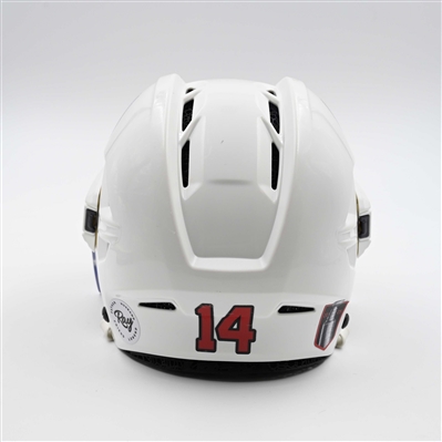 Nathan Bastian - Game-Worn White, CCM Helmet w/ Oakley Shield - 2024-25 NHL Regular Season and 2025 Stanley Cup Playoffs