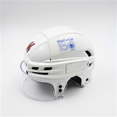 Nathan Bastian - Game-Worn White, CCM Helmet w/ Oakley Shield - 2024-25 NHL Regular Season and 2025 Stanley Cup Playoffs