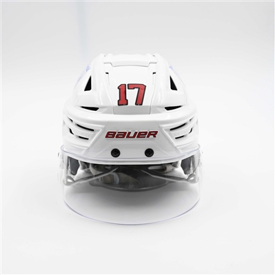 Simon Nemec - Game-Worn White, Bauer Helmet w/ Bauer Shield - 2024-25 NHL Regular Season and 2025 Stanley Cup Playoffs