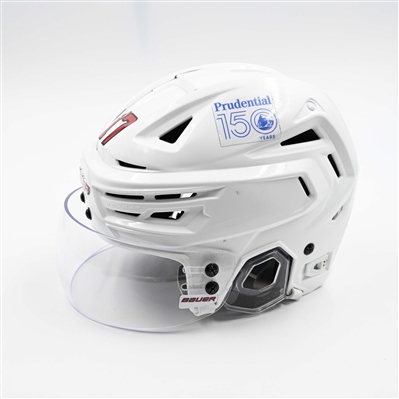 Simon Nemec - Game-Worn White, Bauer Helmet w/ Bauer Shield - 2024-25 NHL Regular Season and 2025 Stanley Cup Playoffs