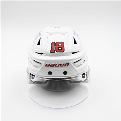 Ondrej Palat - Game-Worn White, Bauer Helmet w/ Bauer Shield - 2024-25 NHL Regular Season and 2025 Stanley Cup Playoffs
