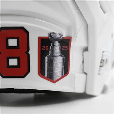 Ondrej Palat - Game-Worn White, Bauer Helmet w/ Bauer Shield - 2024-25 NHL Regular Season and 2025 Stanley Cup Playoffs
