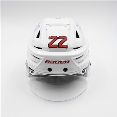 Brett Pesce - Game-Worn White, Bauer Helmet w/ Bauer Shield - 2024-25 NHL Regular Season and 2025 Stanley Cup Playoffs