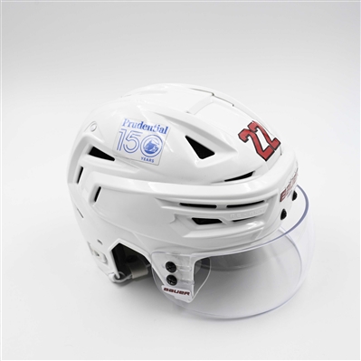 Brett Pesce - Game-Worn White, Bauer Helmet w/ Bauer Shield - 2024-25 NHL Regular Season and 2025 Stanley Cup Playoffs